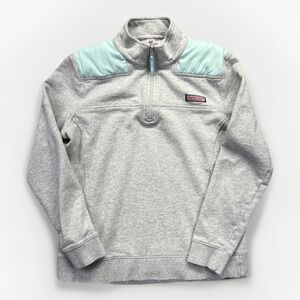 Vineyard Vines Shep Shirt Quarter Zip Pullover Gray Blue Womens Medium